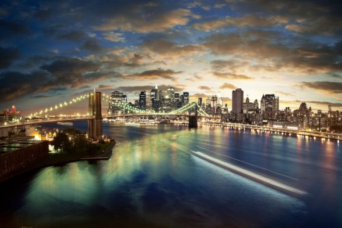 Amazing New York cityscape - taken after sunset - 900199517