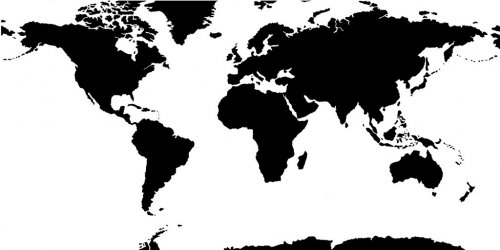 world map black detailed - 900205954