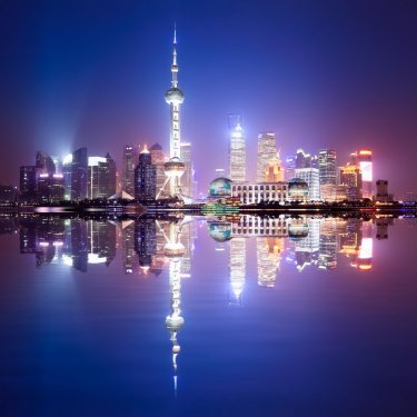 shanghai skyline at night - 900223964