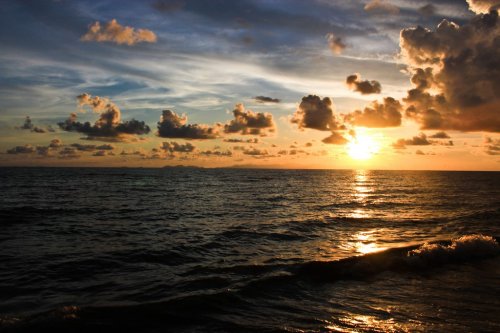 sunset on the beach. - 900374512
