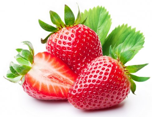 Strawberries with leaves. - 900403789