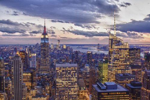 Aerial view of New York City Skyline - 900452471
