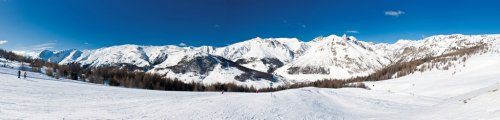 Alps winter panorama from Livigno, Italy