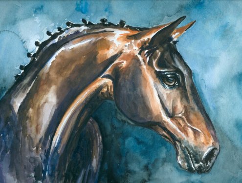 Horse,watercolor-my own art work.