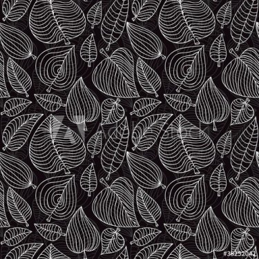 seamless pattern with leaves - vector illustration - 900461552