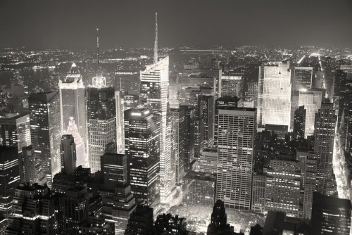 New York City Manhattan Times Square skyline aerial view panoram - 900463797