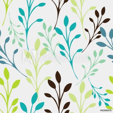 Seamless floral pattern with leaves - 900465799