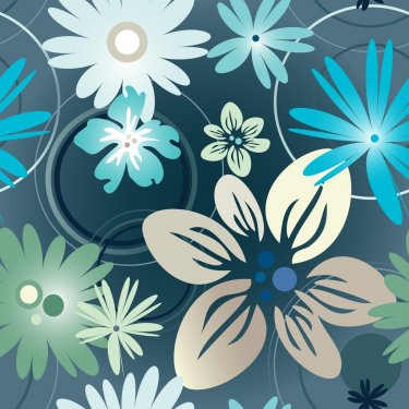 Floral pattern in blue - 900468938