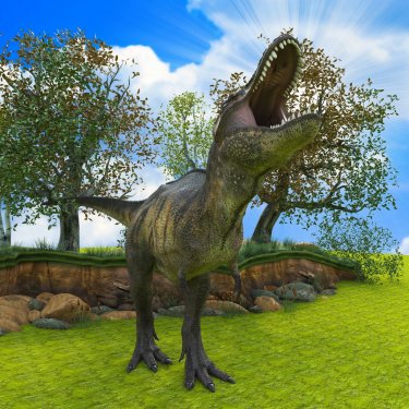 tyrannosaurus rex in the garden - 900485239
