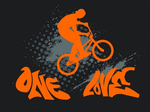 One love biking vector illustration - 900485251