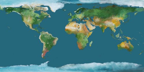 Earth map as brush illustration - 900537882