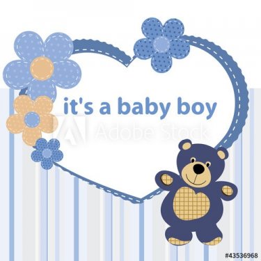 Greeting card with the birth of a baby boy - 900547444