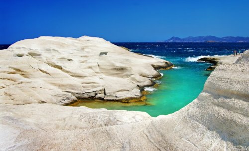 Sarakiniko beach in beautiful island of Milos, Greece - 900590403