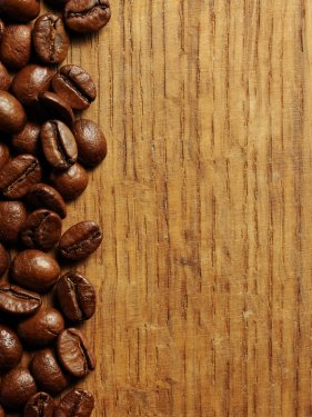 Coffee beans on wood - 900634743