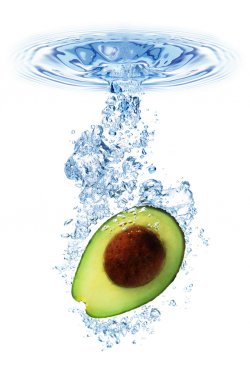 Avocado splashing in water - 900634944