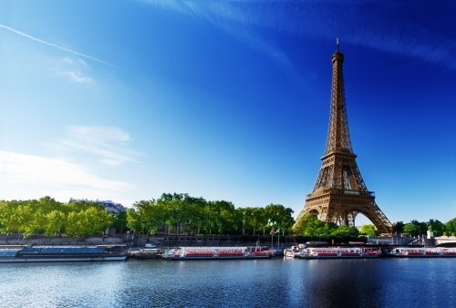 Seine in Paris with Eiffel tower - 900659087