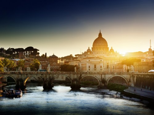 view on Tiber and St Peter Basilica - 900706960