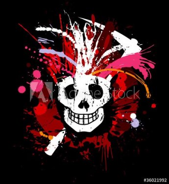 Happy Halloween Design template with grunge skull