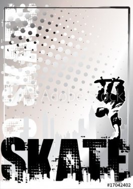 skateboard silver poster background 1 - 900906081