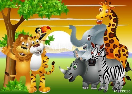 Wild African animal cartoon
