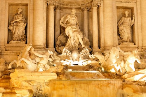 Fountain di Trevi .Night scene. Rome