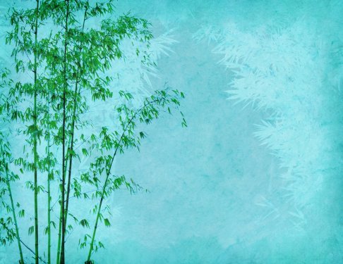 bamboo on old grunge paper texture background - 901138488