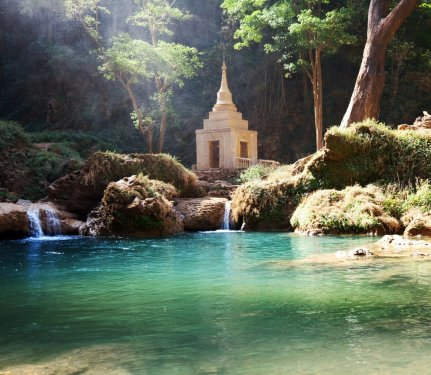 Waterfall in Myanmar - 901138517