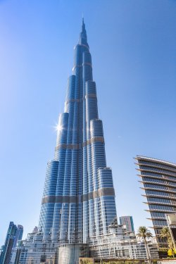 View on Burj Khalifa, Dubai, UAE, at night - 901139336