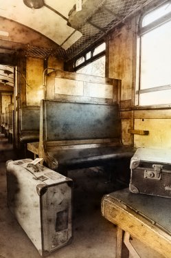 Last century rail car interior