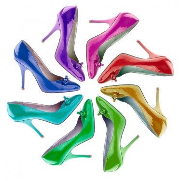 Many-coloured women's shoes