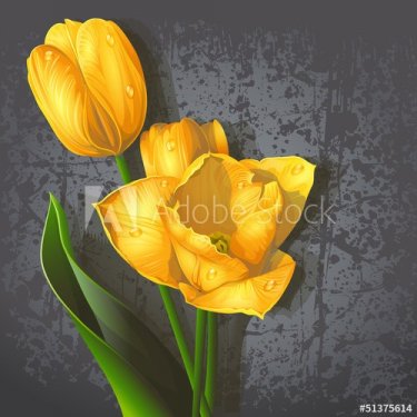 Background for your text with yellow tulips