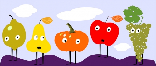 Funny autumn fruits - 901140532