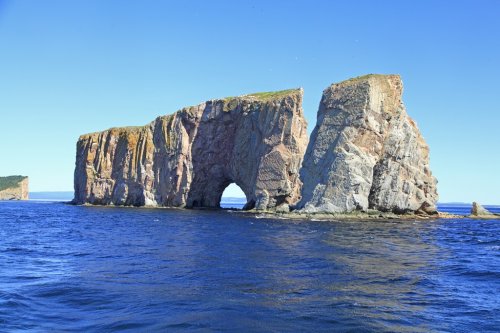 Perce Rock viewed by sea, Quebec, Canada - 901140696