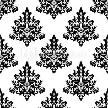 Seamless damask style floral wallpaper