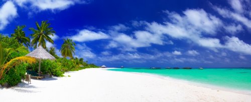 Panorama of beautiful beach on Maldives - 901141442