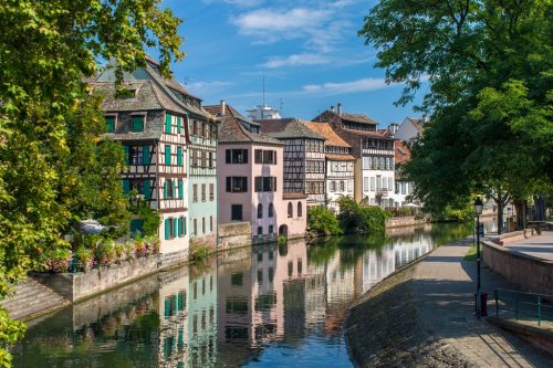 Canal in Petite France area, Strasbourg, France