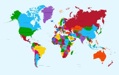 World map, colorful countries atlas EPS10 vector file. - 901141810
