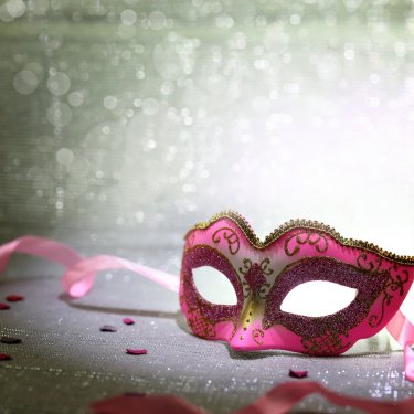 Pink carnival mask with glittering background - 901142020