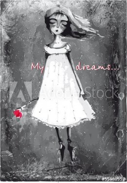 a vector illustration. a girl who dreams - 901142072