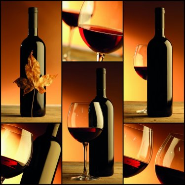 wine, bottle, glass, collage of wine composition