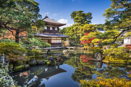 Kyoto, Japan at Ginkakuji Temple of the Silver Pavilion - 901142726