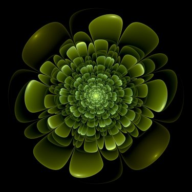 Green flower pattern modern fractal art design