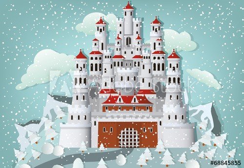 Fairytale castle in winter
