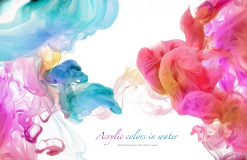 Acrylic colors in water. Abstract background. - 901143199