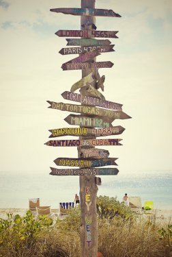 Directional Sign Post on the Beach - 901143306