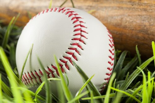 New White Baseball in green grass - 901143480