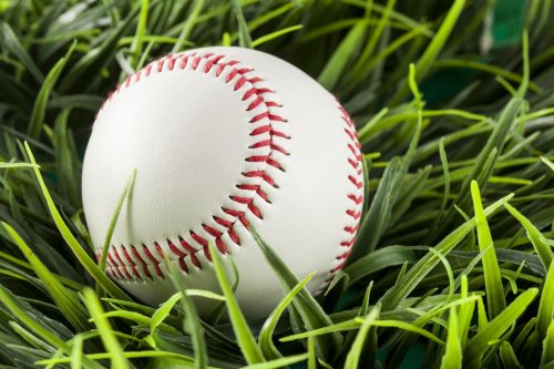 New White Baseball in green grass - 901143481