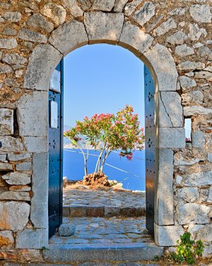 Gate in Palamidi fortress, Nafplio, Greece - 901143495