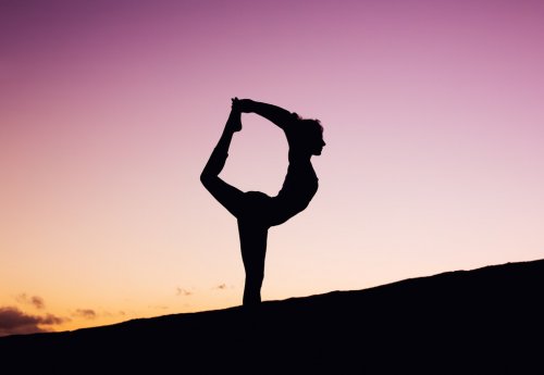 Yoga Woman at Sunset - 901143968
