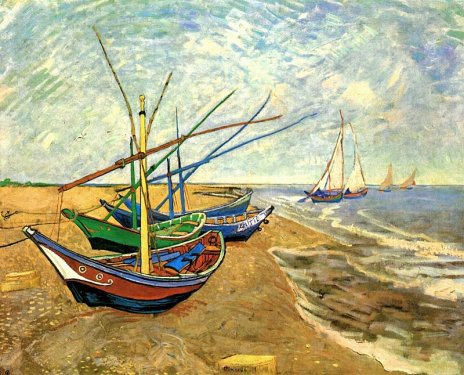 Vincent van Gogh: Fishing Boats on the Beach at Saintes-Maries